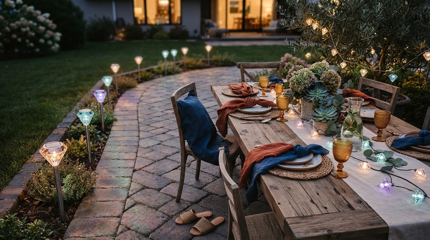 Solar Garden Color Lights for Backyard Party Planning