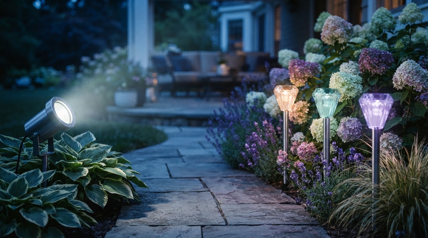 The Solar Garden Color Lights Floral Illumination Check