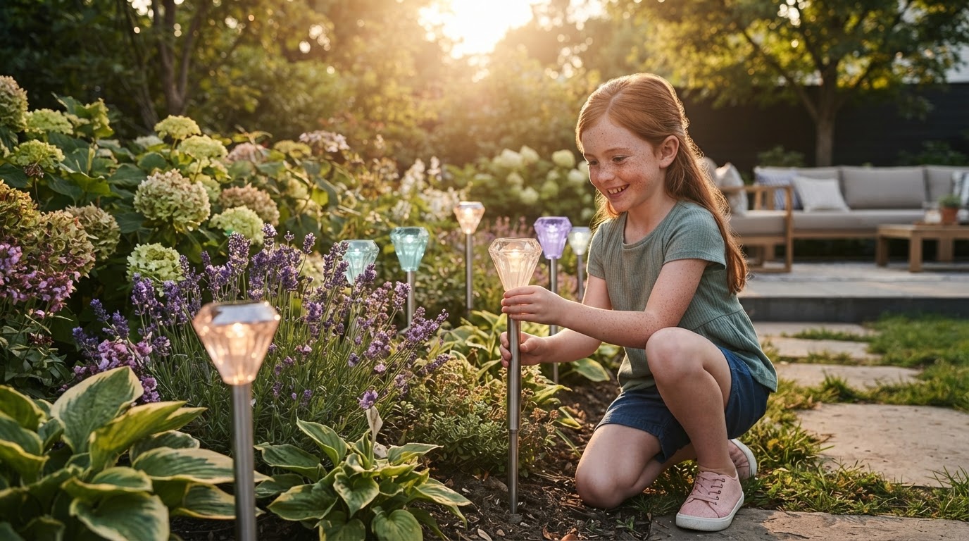 Solar Garden Color Lights Floral Arrangement Strategy