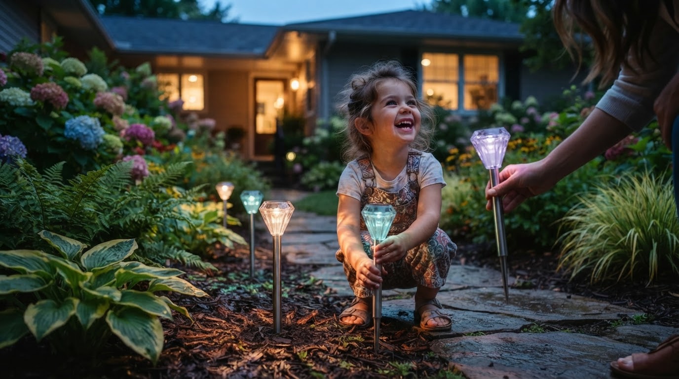 A 4-Step Setup for Solar Garden Color Lights Stakes