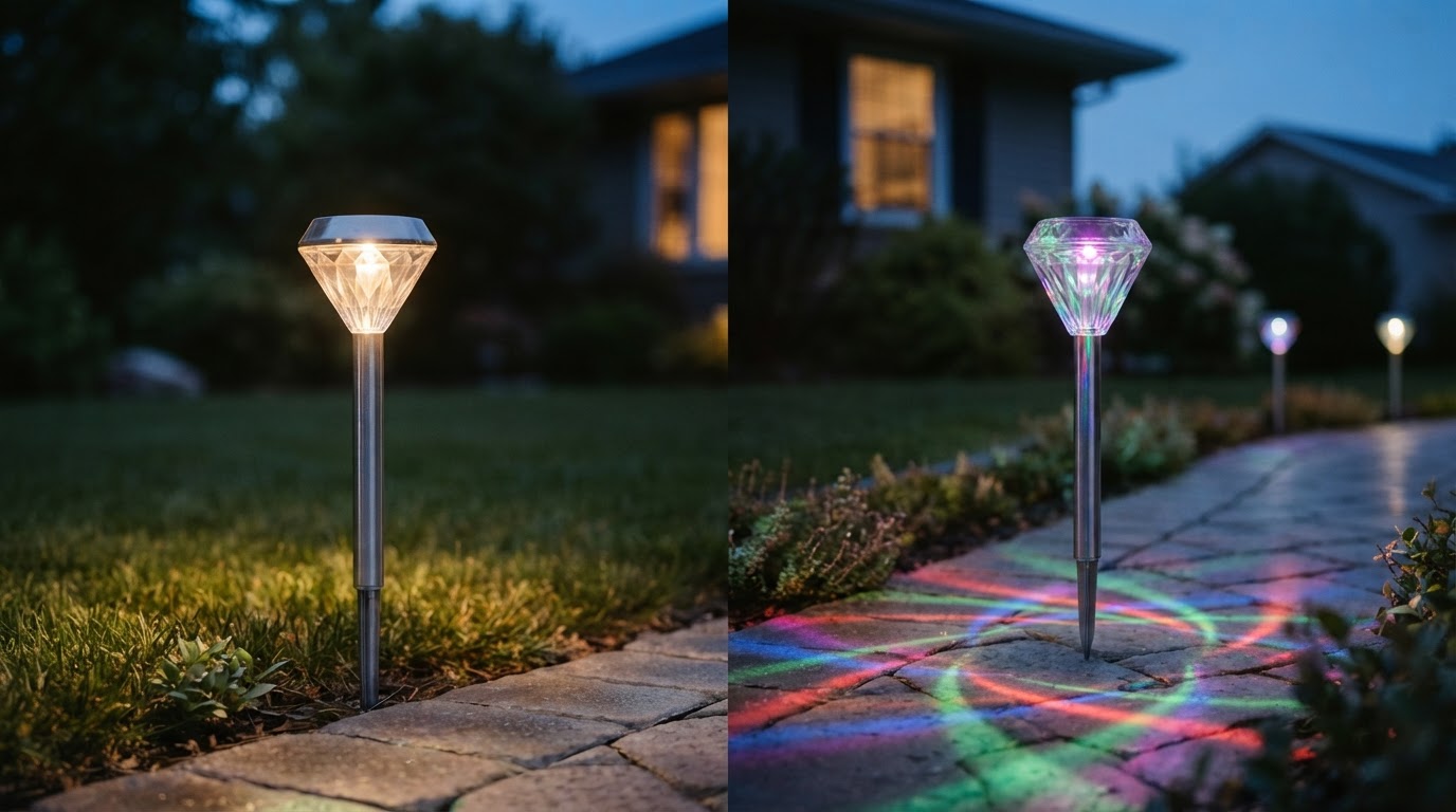 Which Solar Garden Color Lights offer a rainbow effect?