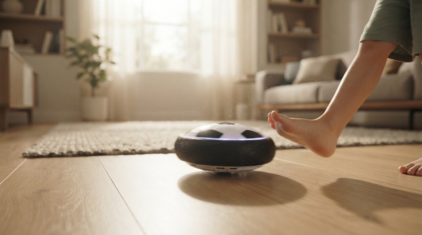 How does the Glide Soccer ball toy work on indoor floors?