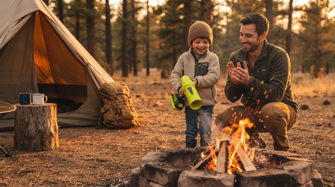 Jet Blower Techniques for Starting Camping Fires