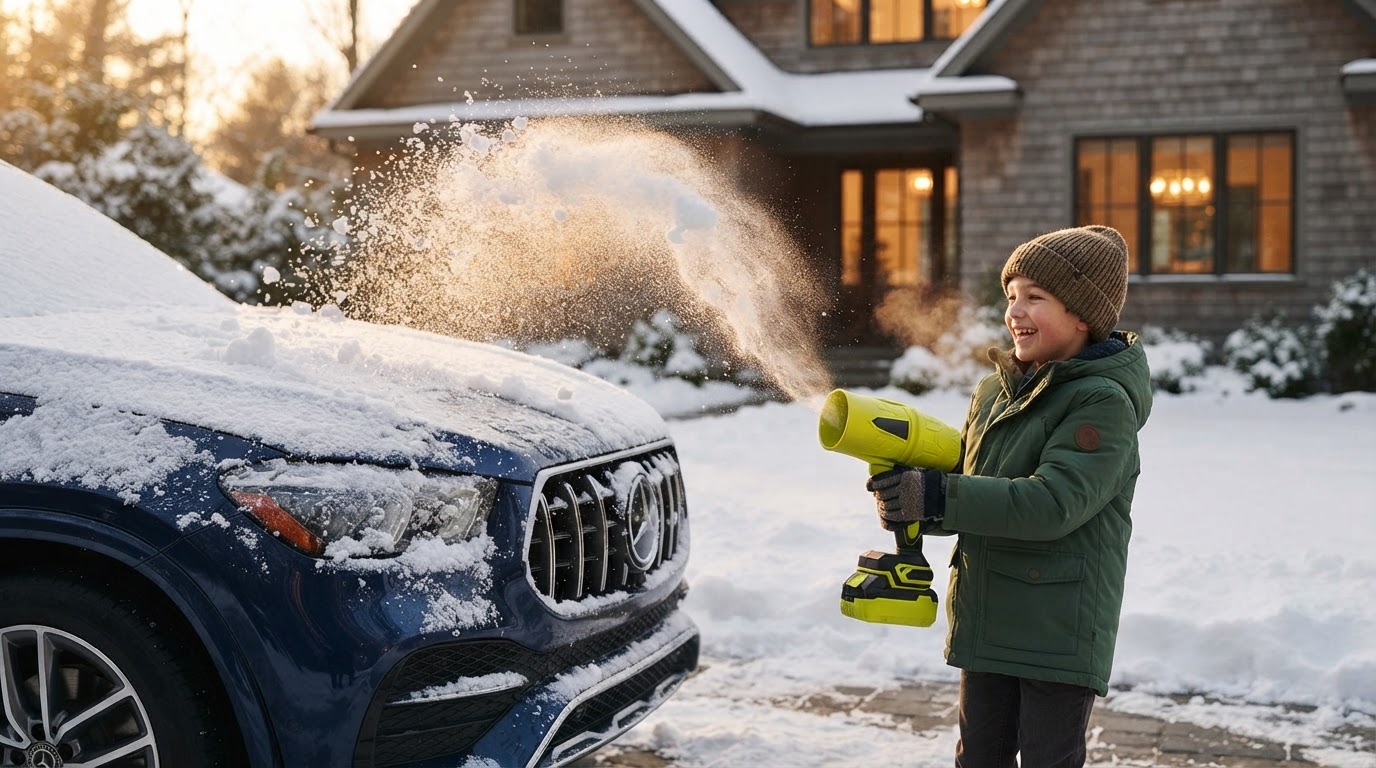 Can a Jet Blower effectively remove snow from vehicles?