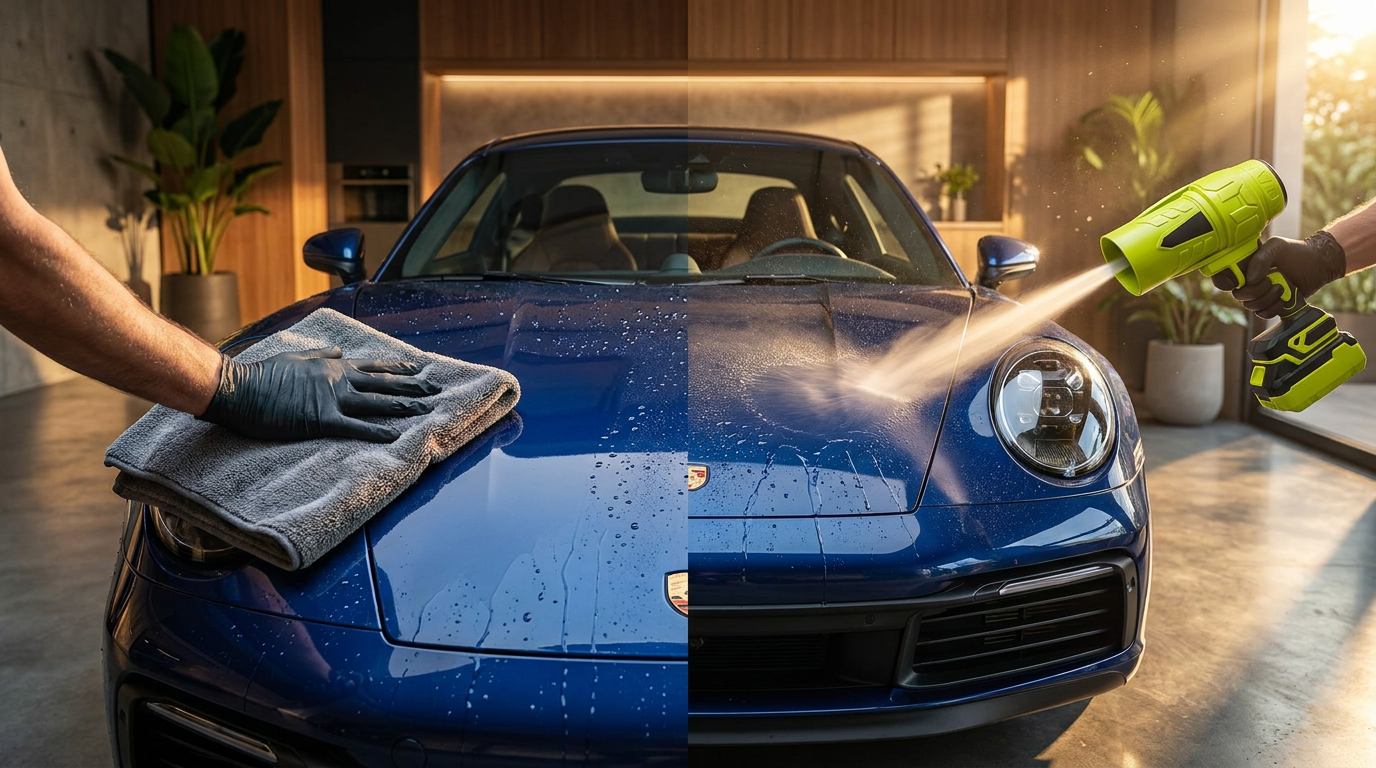 Jet Blower Drying Performance vs Microfiber Towels