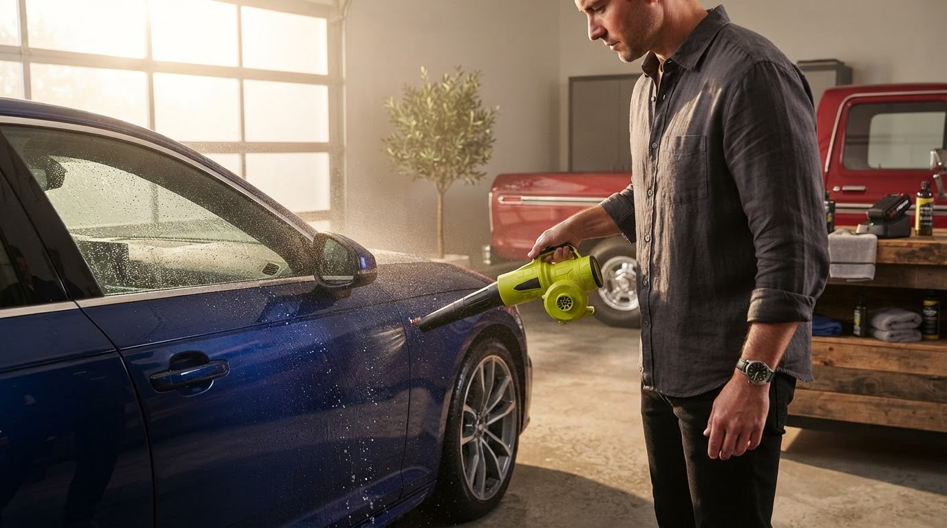 Can a Jet Blower safely dry car paint and trim?