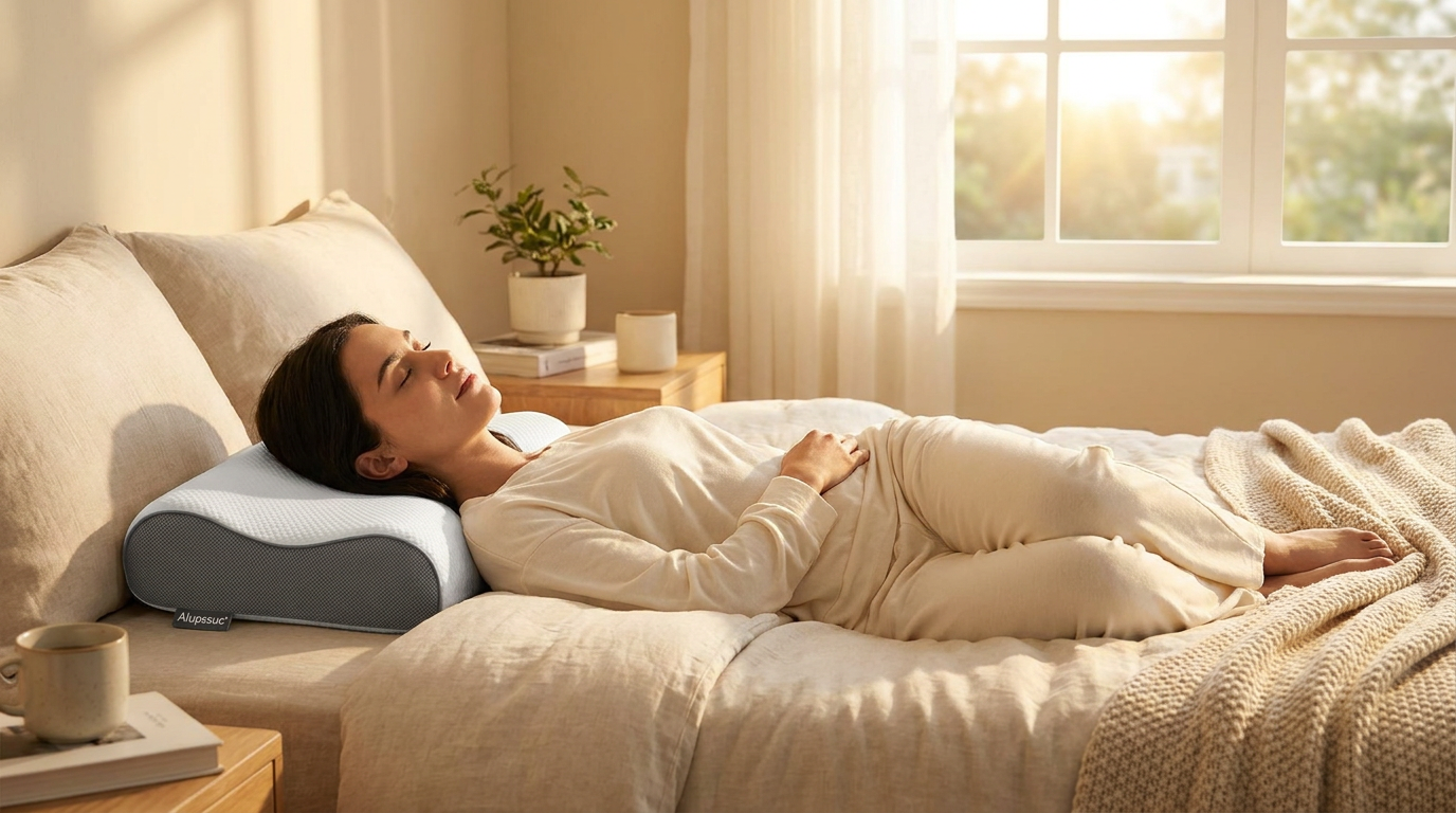 Alupssuc Cervical Neck Pillows Join Memory Foam Relief Line