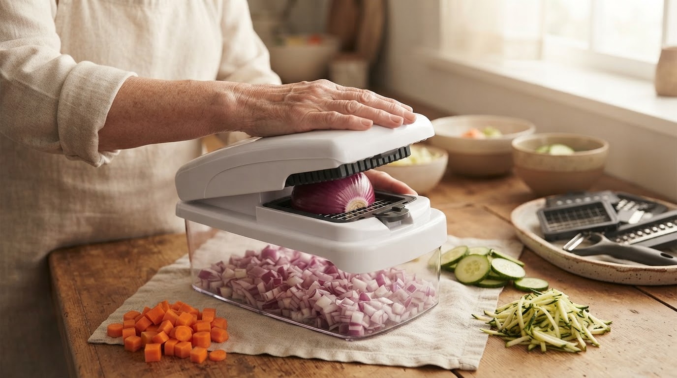 Which Vegetable Chopper Set of 15 helps with arthritis?