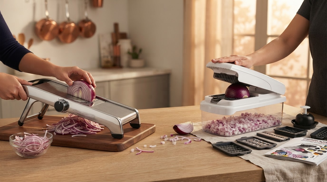 Mandoline Slicer vs Vegetable Chopper for Onions