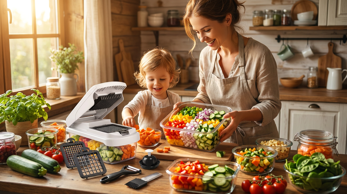 Using the Vegetable Chopper Set of 15 for Weekly Meal Prep