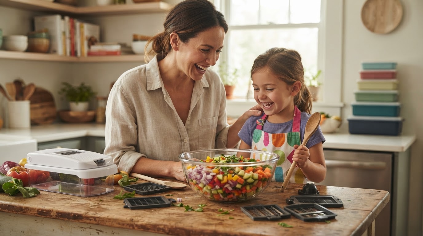 5-Step Setup for the Vegetable Chopper Set of 15