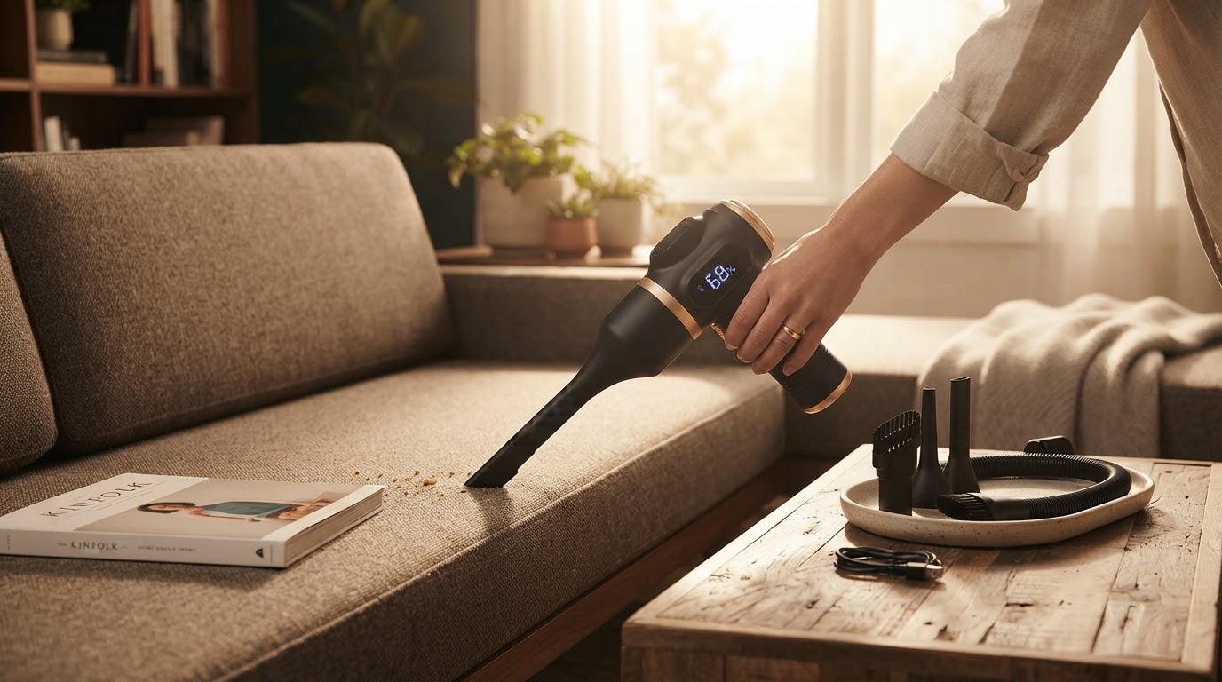 What is the battery life of the 6-in-1 Portable Vacuum?