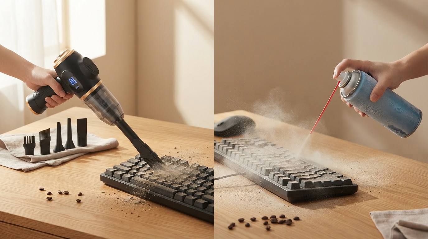 6-in-1 Portable Vacuum vs Canned Air Performance