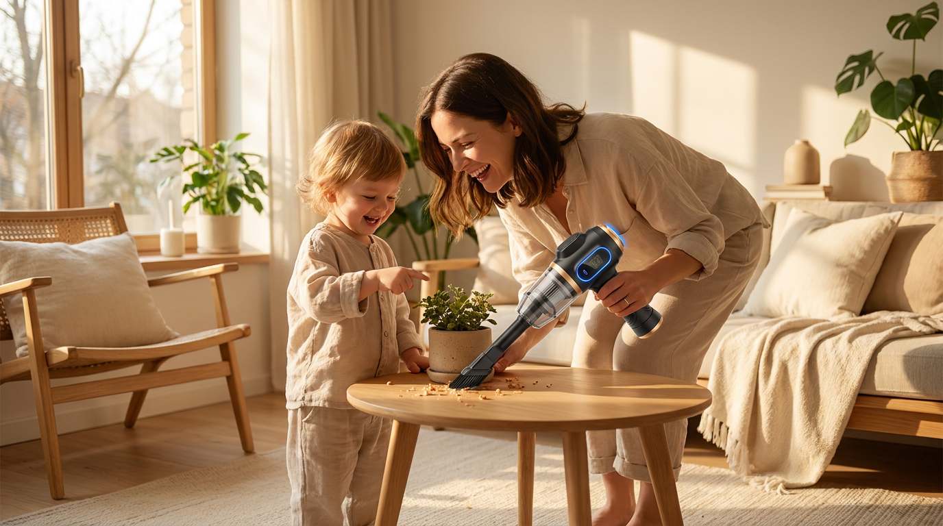 Applying the 6-in-1 Portable Vacuum to Daily Cleaning