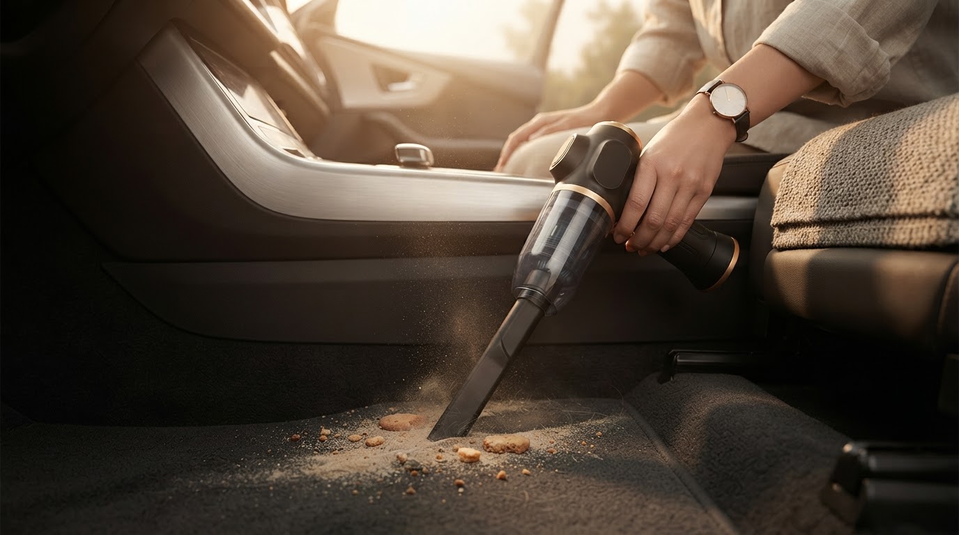 A car vacuum field test: crevice pickup beats headline suction