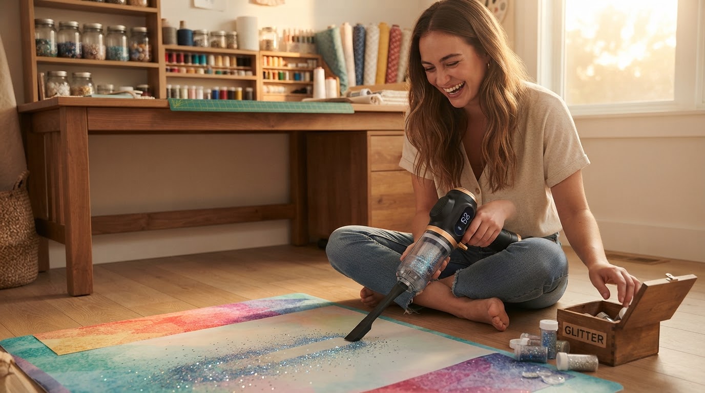 Managing Craft Room Glitter With the 6-in-1 Portable Vacuum
