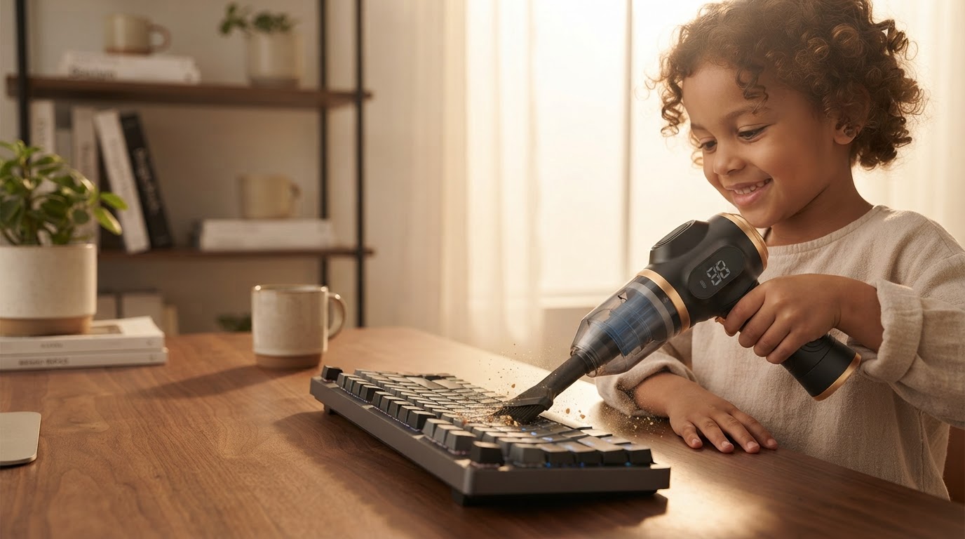 How to Clean a Keyboard with a 6-in-1 Portable Vacuum?