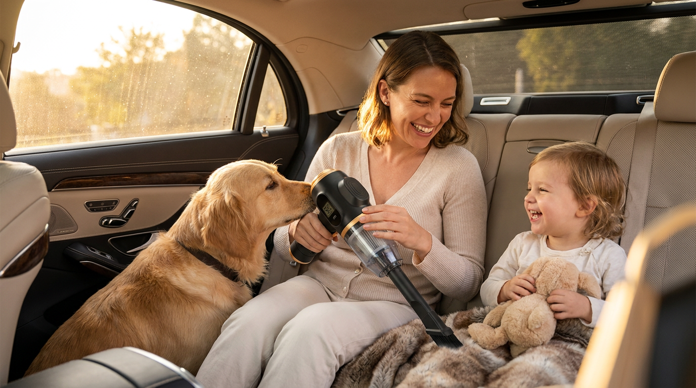 How to Remove Stubborn Pet Hair from Upholstery Using the 6-in-1 Portable Vacuum