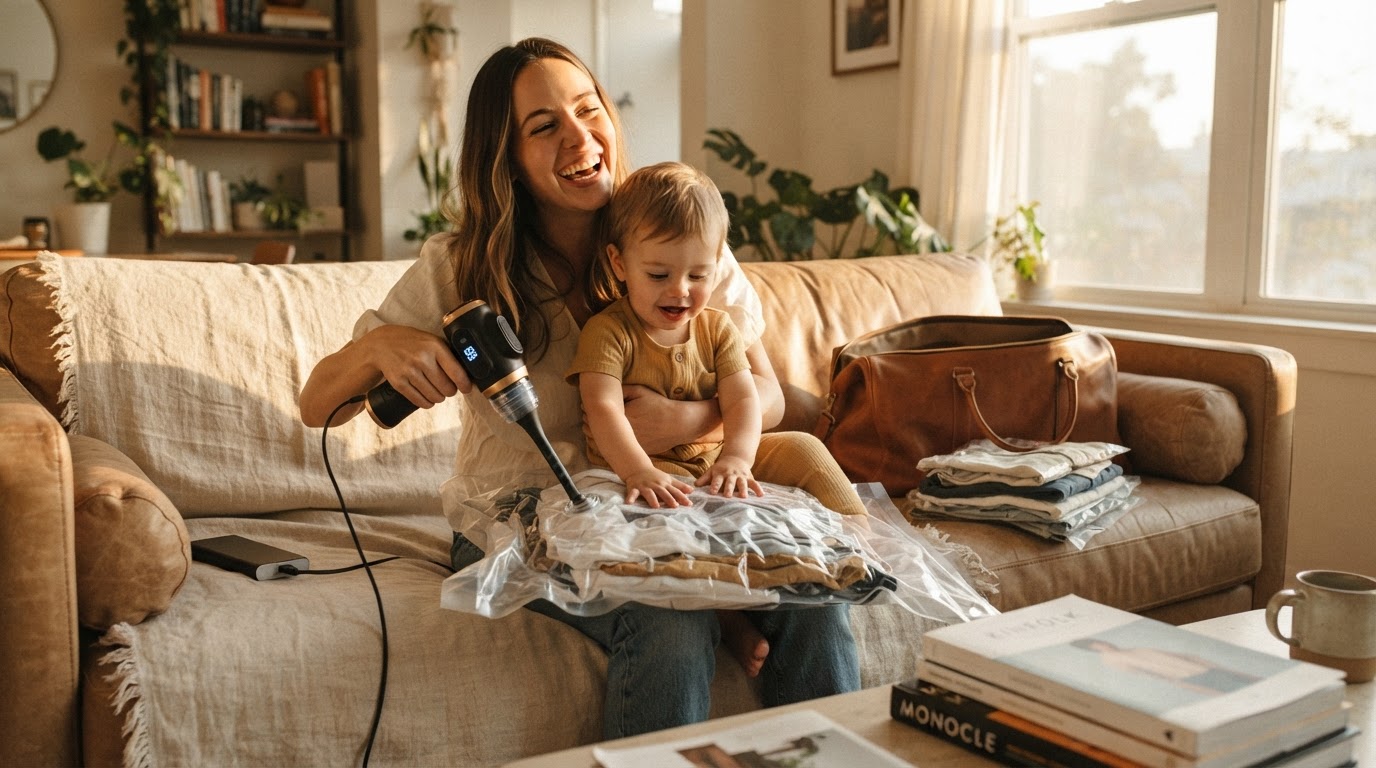 Three-Step Compression Strategy for 6-in-1 Portable Vacuum