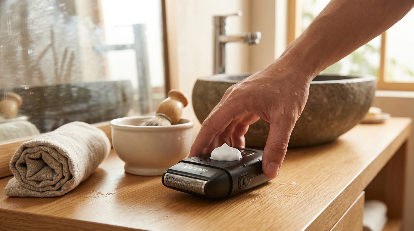 Can I use shaving cream with a Men Electric Shaver?
