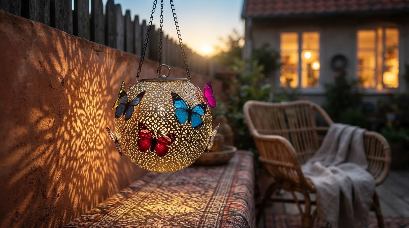 How do Solar Moroccan Lanterns cast shadow patterns?