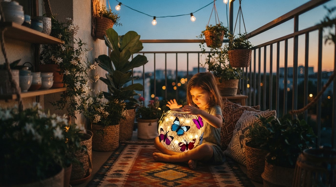 Solar Moroccan Lanterns for Narrow Balcony Decor