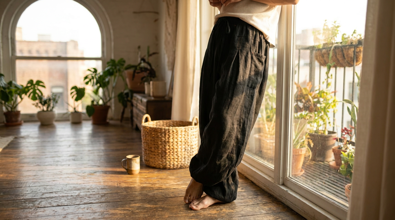 Why choose Flax Pleated Wide Pants With Drawstrings for boho?