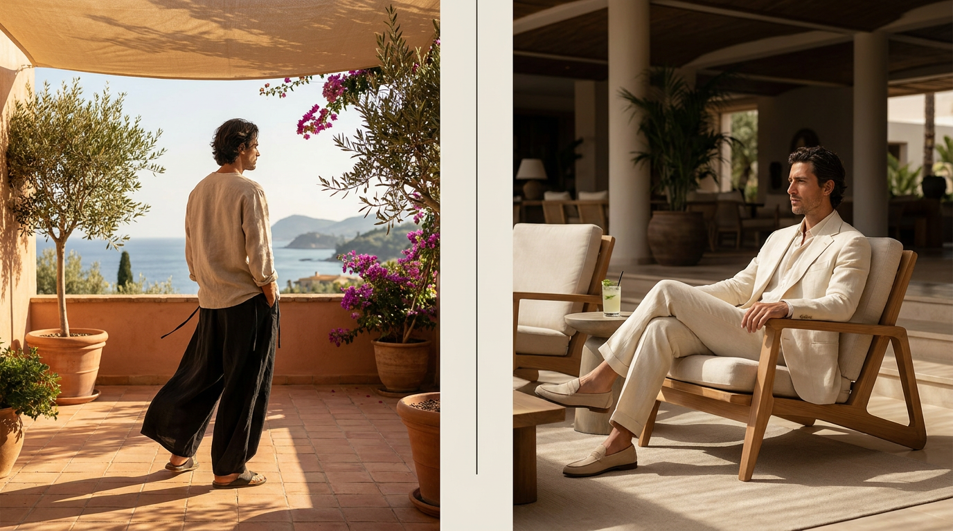 Summer Comfort in Flax Pleated Wide Pants With Drawstrings