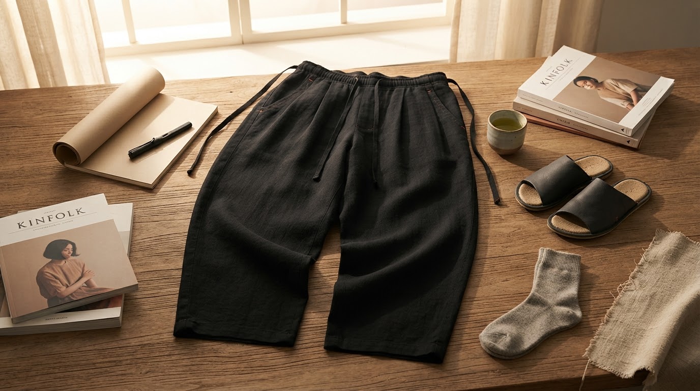 Choosing Flax Pleated Wide Pants With Drawstrings for Daily Utility