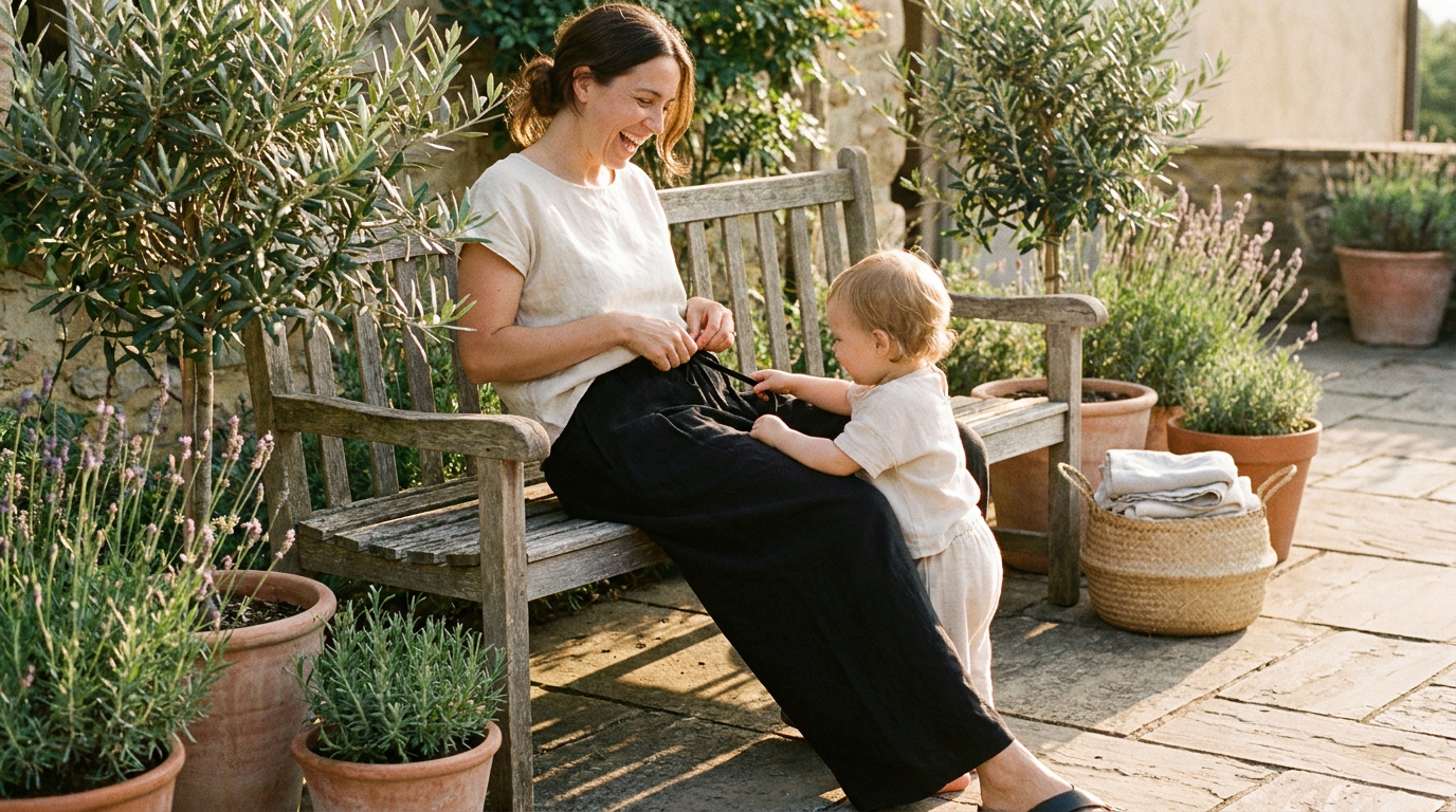 Maintaining Flax Pleated Wide Pants With Drawstrings