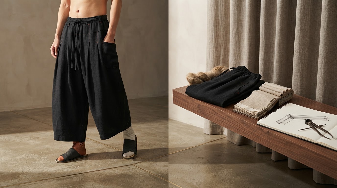 Optimizing Relaxed Fit Flax Pleated Wide Pants With Drawstrings