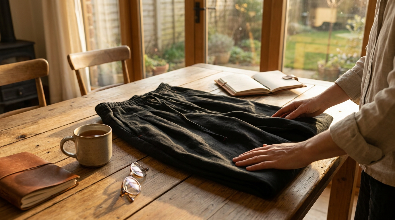 A Careful Review of Flax Pleated Wide Pants With Drawstrings