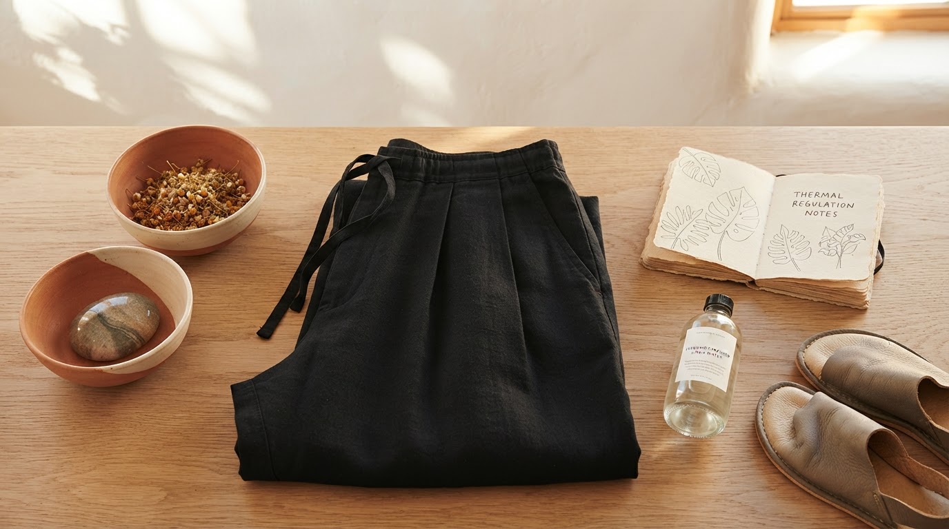 Selecting Breathable Flax Pleated Wide Pants With Drawstrings