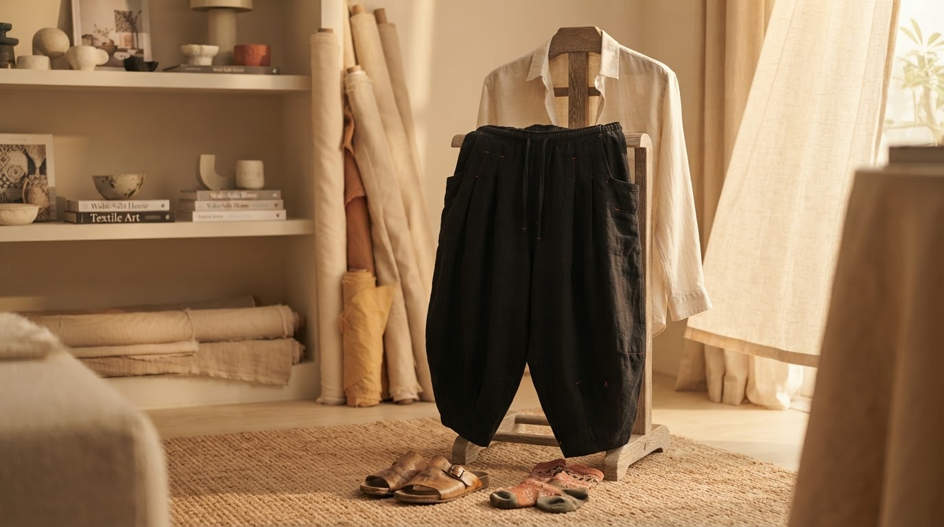 Why buy Flax Pleated Wide Pants With Drawstrings?