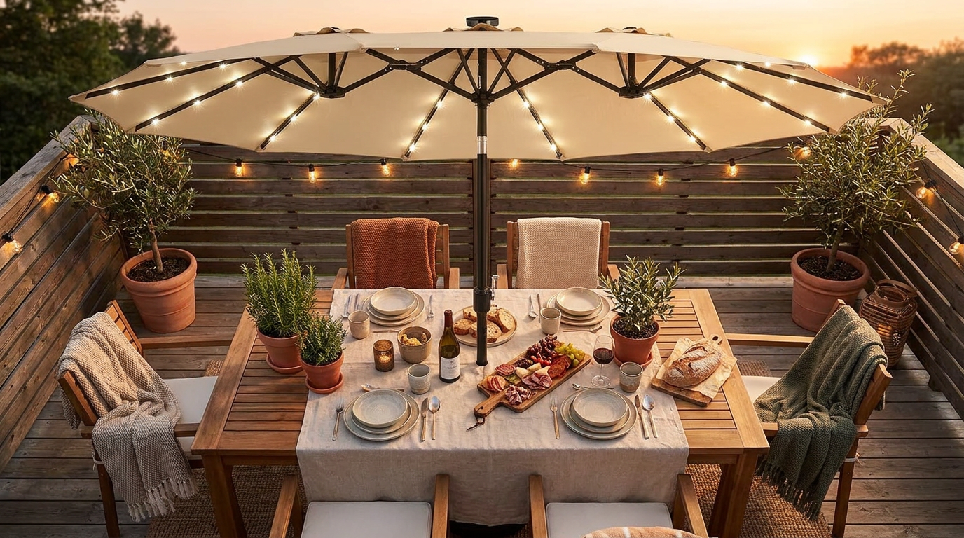Is the 9ft Solar Lights Umbrella right for my patio?