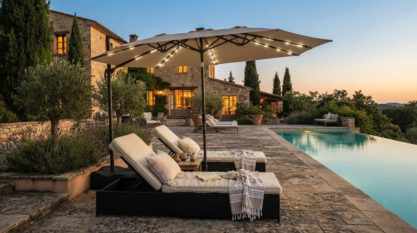 Ainfox Cantilever Sale vs Solar Lights Umbrella Options