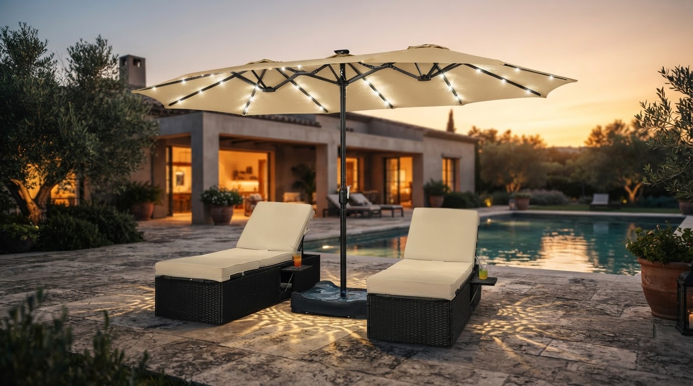 Testing the Autlaycil 13ft Solar Umbrella Under $80