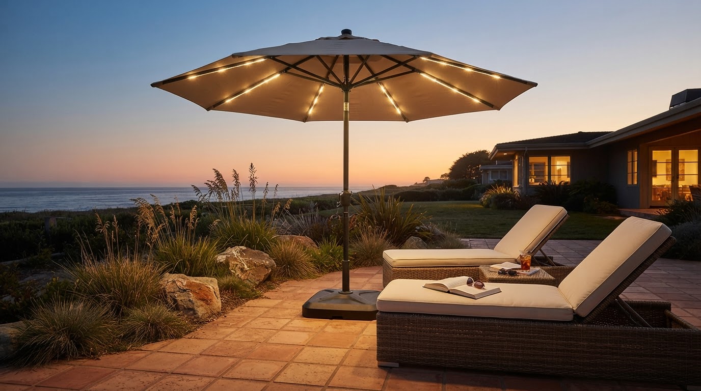 Solar Lights Umbrella Engineering for High Wind Zones