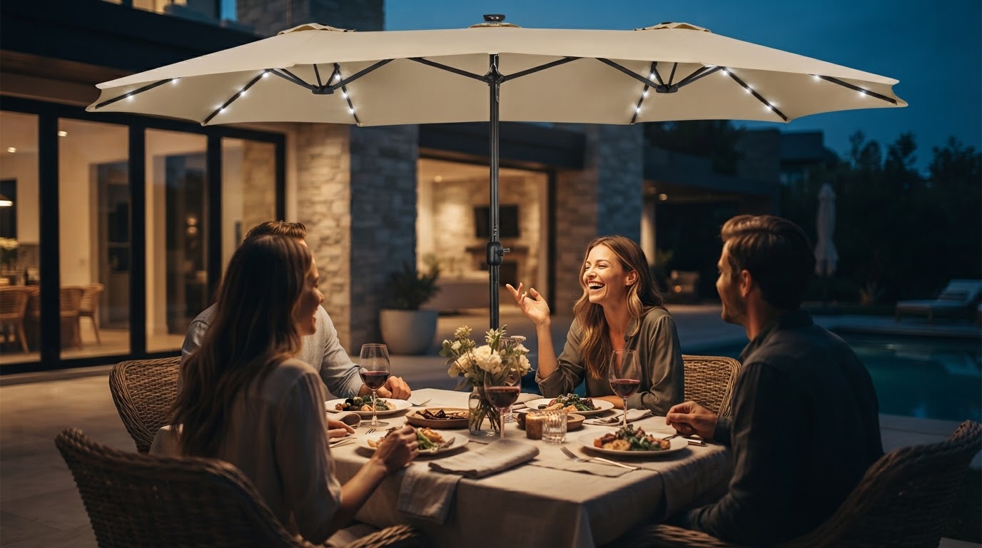Does a Solar Lights Umbrella provide enough night light?