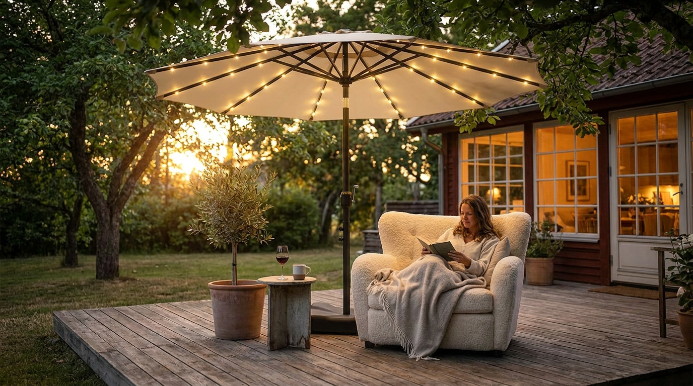 Will Solar Lights Umbrella systems work on a dark deck?