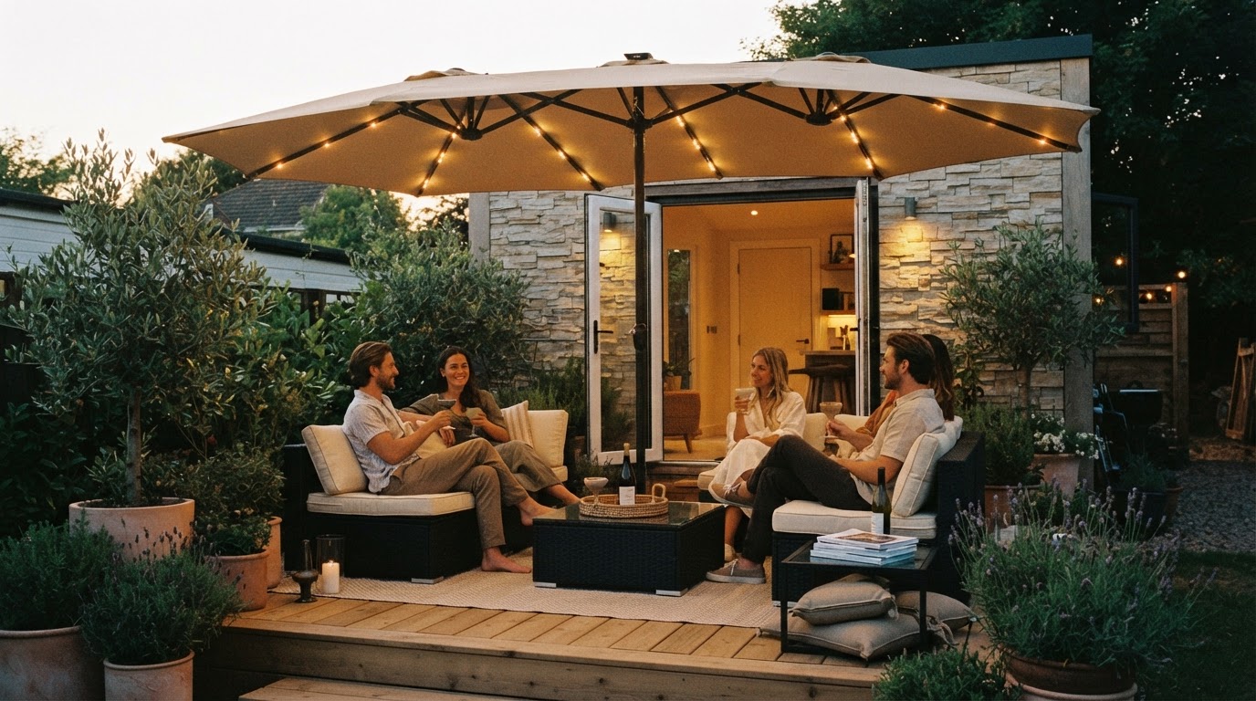 Sonkuki LED Umbrella Sale vs Solar Lights Umbrella Twin
