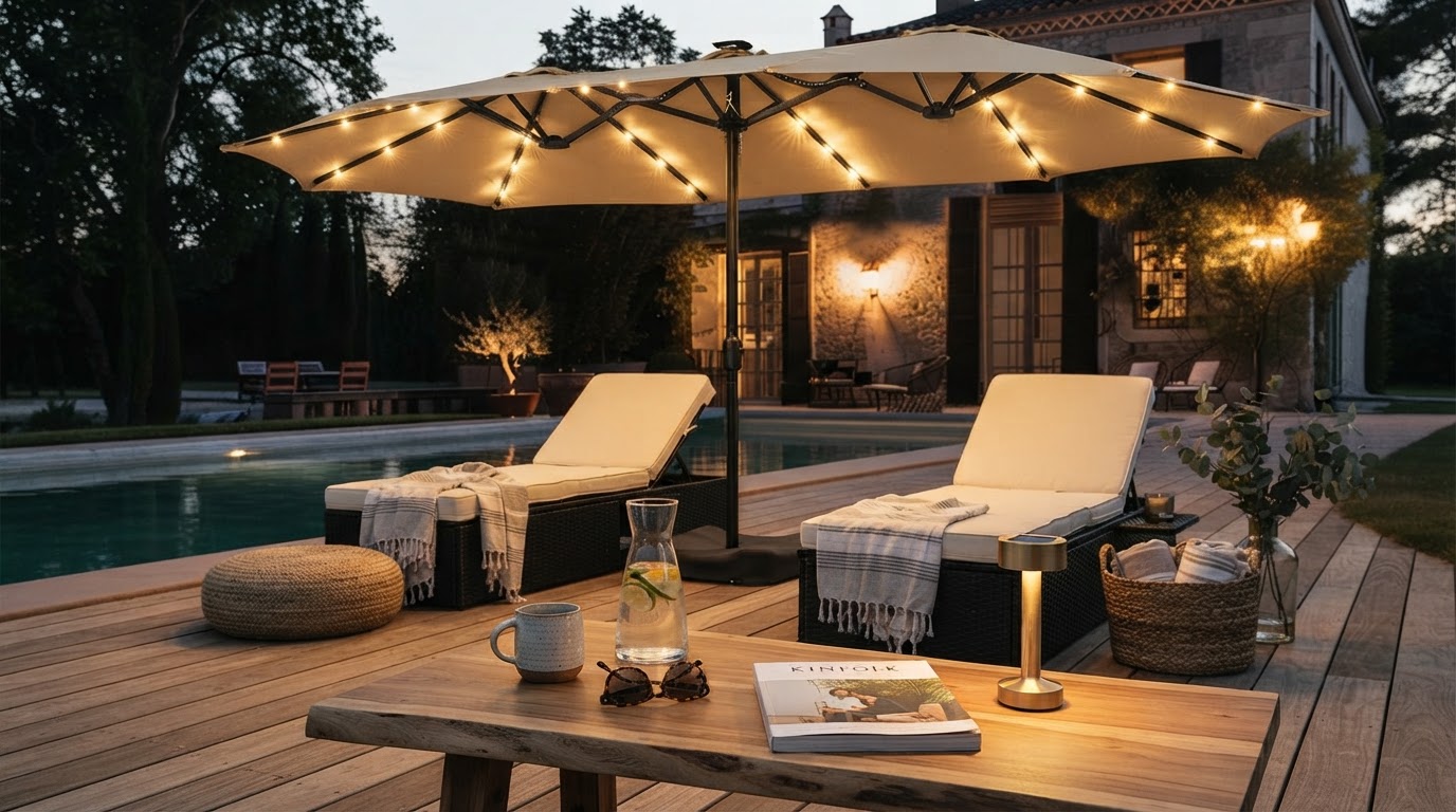 Solar Lights Umbrella Warm White LED Selection Framework