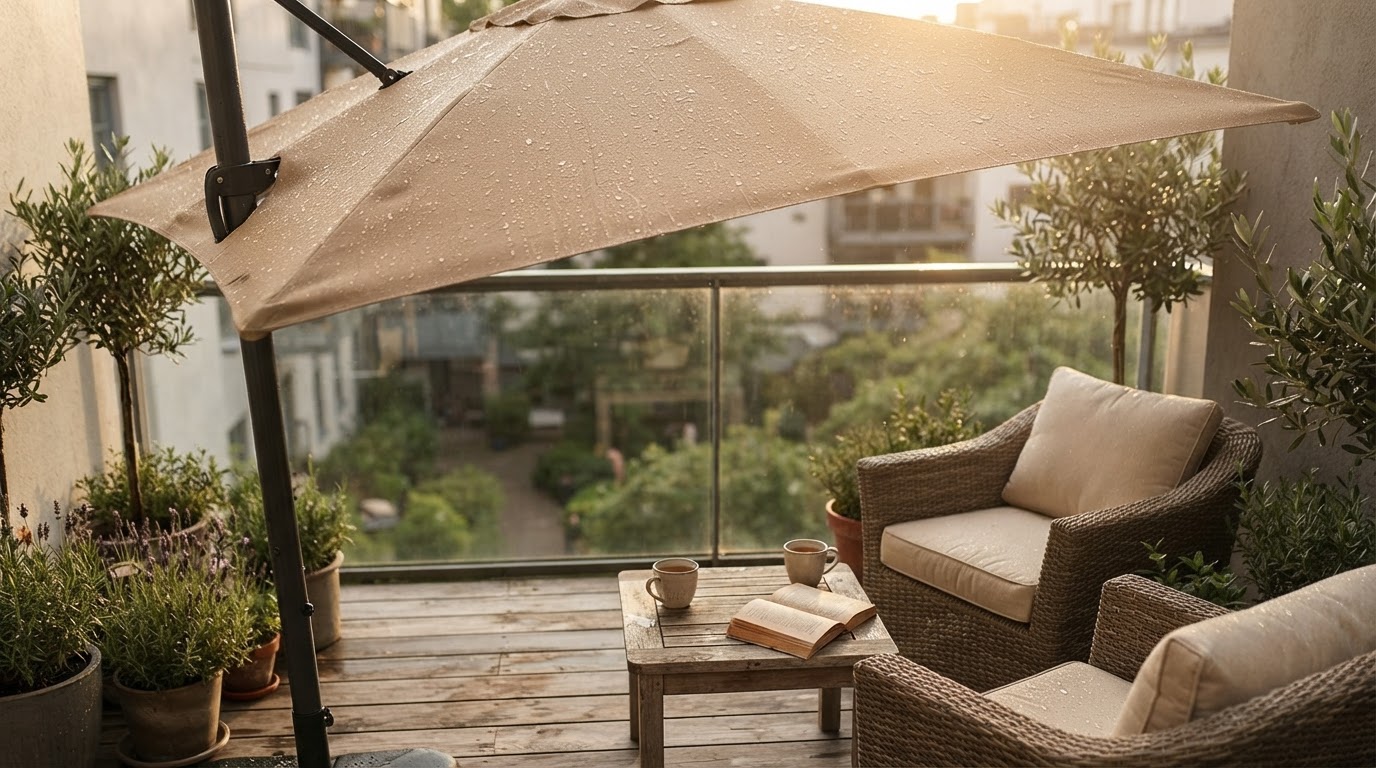 Is a waterproof Solar Lights Umbrella ideal for a balcony?