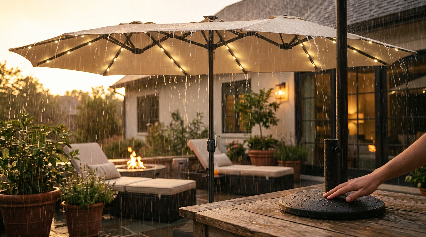 The Solar Lights Umbrella Waterproof Endurance Test