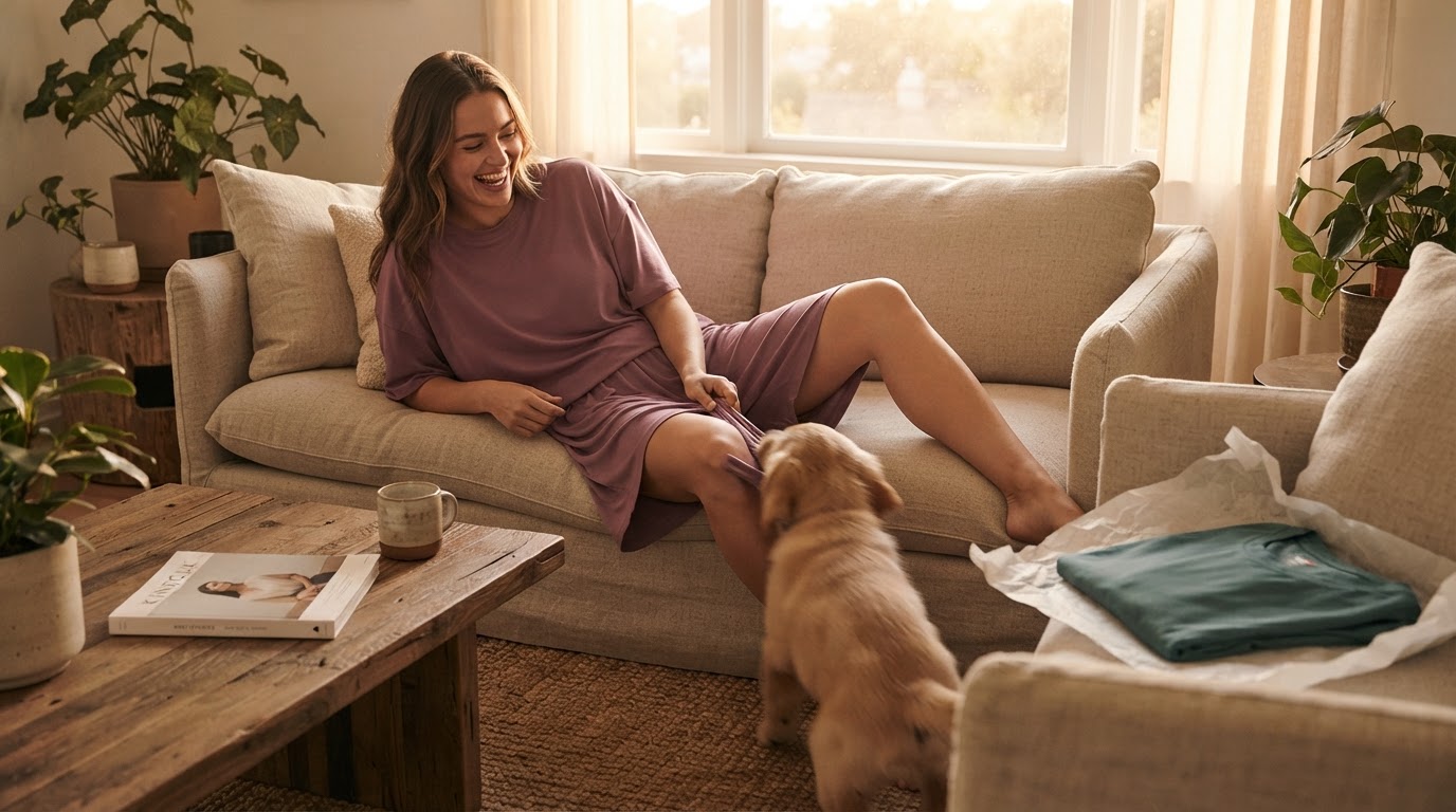 Finding a Relaxed Silhouette with Boxy Pajama Lounge Sets