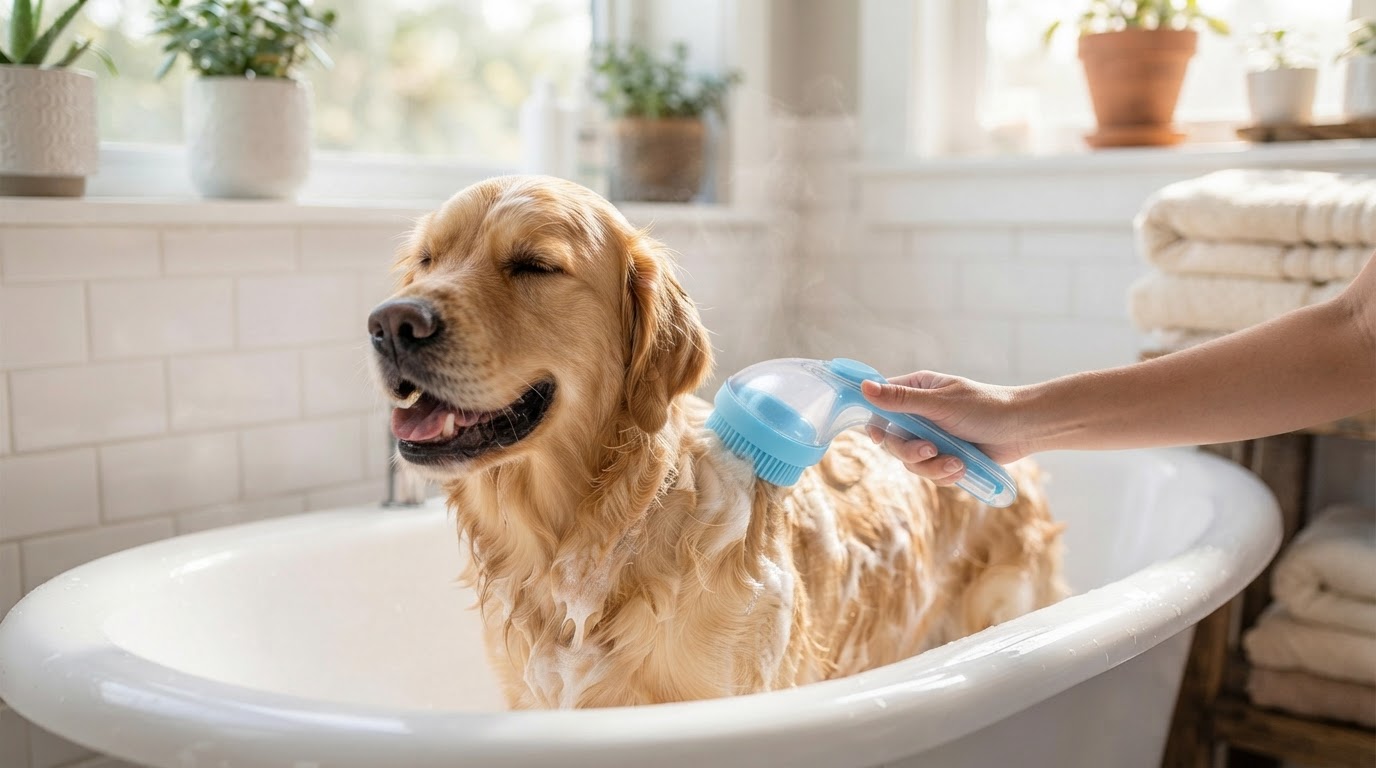How to Use Pet Shampoo Brush for a Gentle Massage?