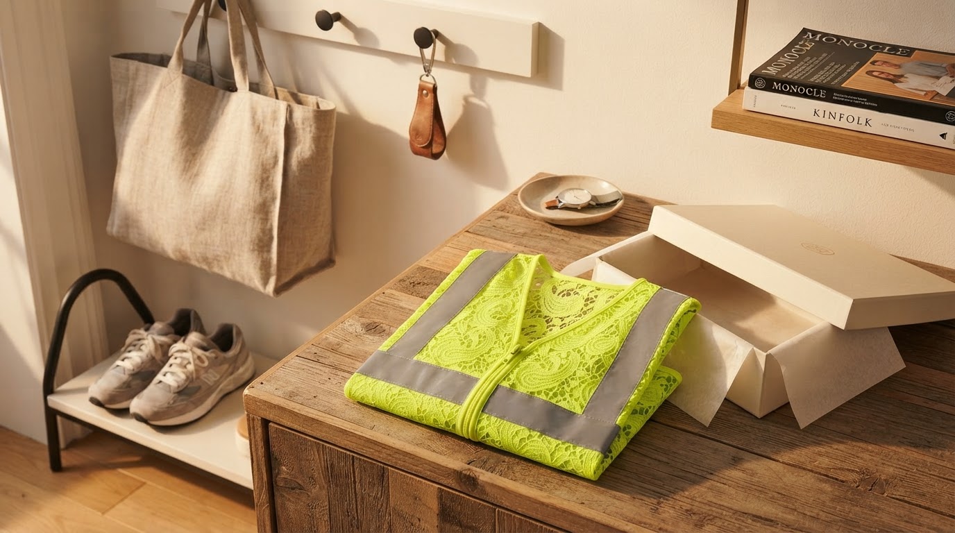 Chic Hi Vis Running Gear and Lace Reflective Vest With Zipper