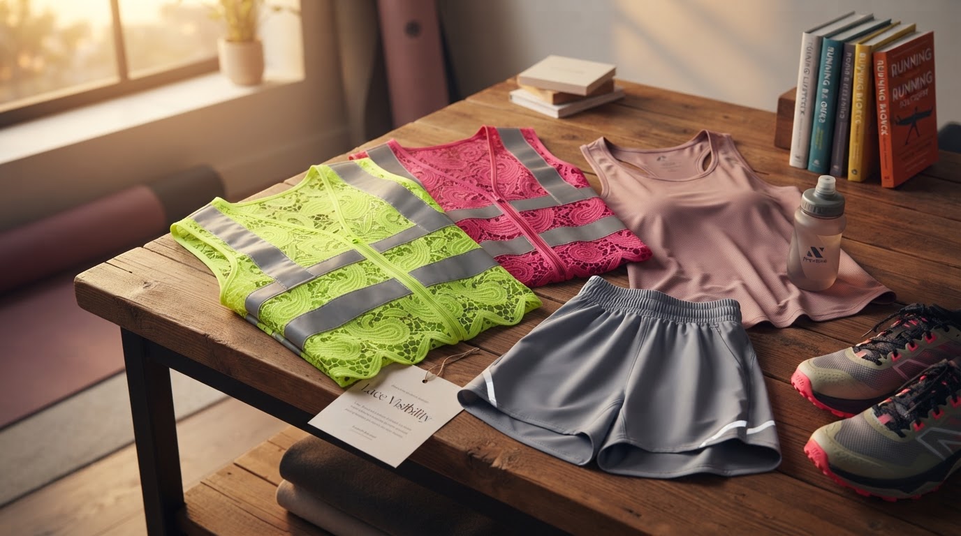 Lace Reflective Vest With Zipper Meets Cute Running Gear