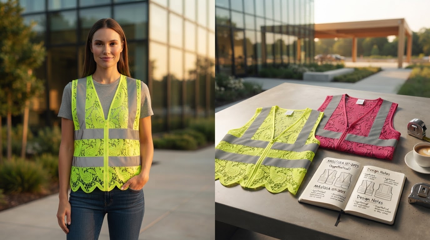 Lace Reflective Vest With Zipper Standards for Hi Vis
