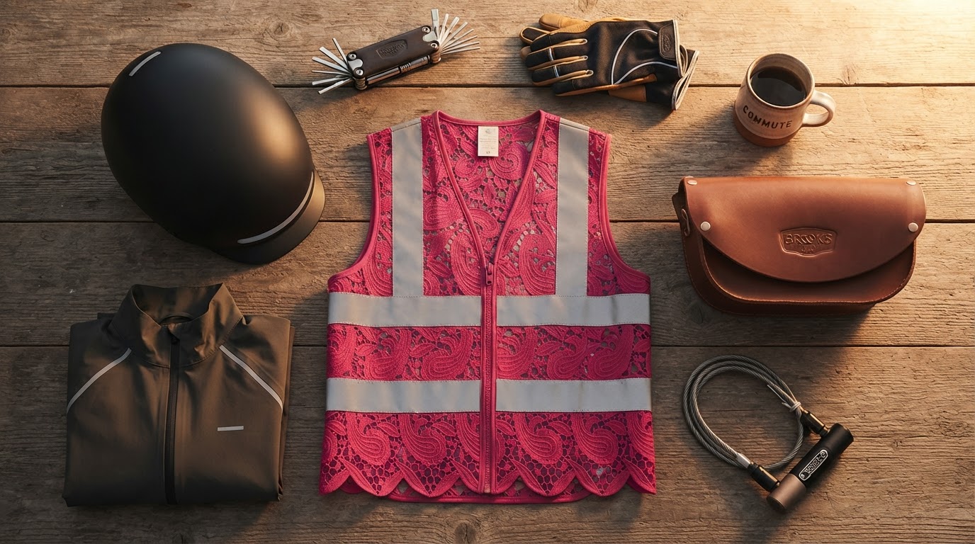 Integrating Lace Reflective Vest With Zipper Into Cycling Gear